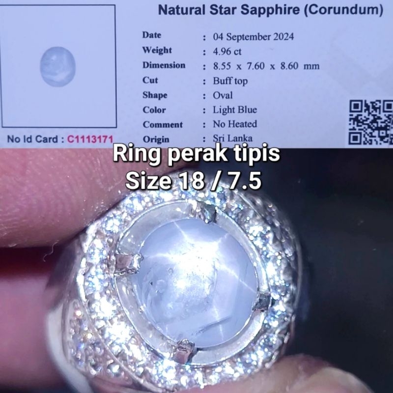 Batu light blue star safir ceylon srilanka sapphire natural