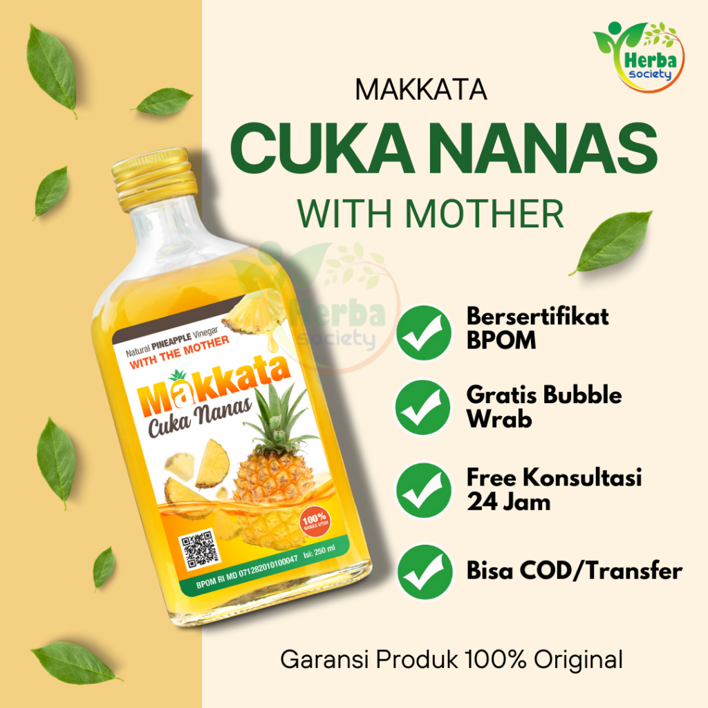 

MAKKATA Cuka Nanas Organik Untuk Diabetes Dan Kolesterol Ampuh Pineapple Cider Vinegar Halal BPOM