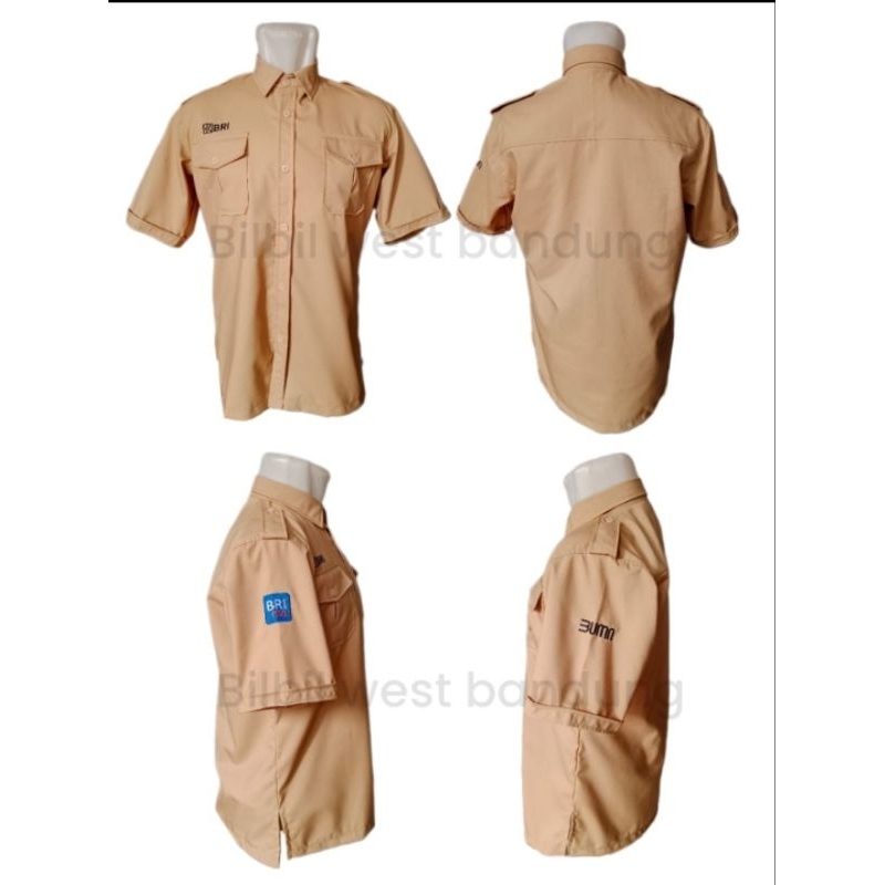 KEMEJA BRI  KHAKI BRIMO BAJU BENGkEL BRI