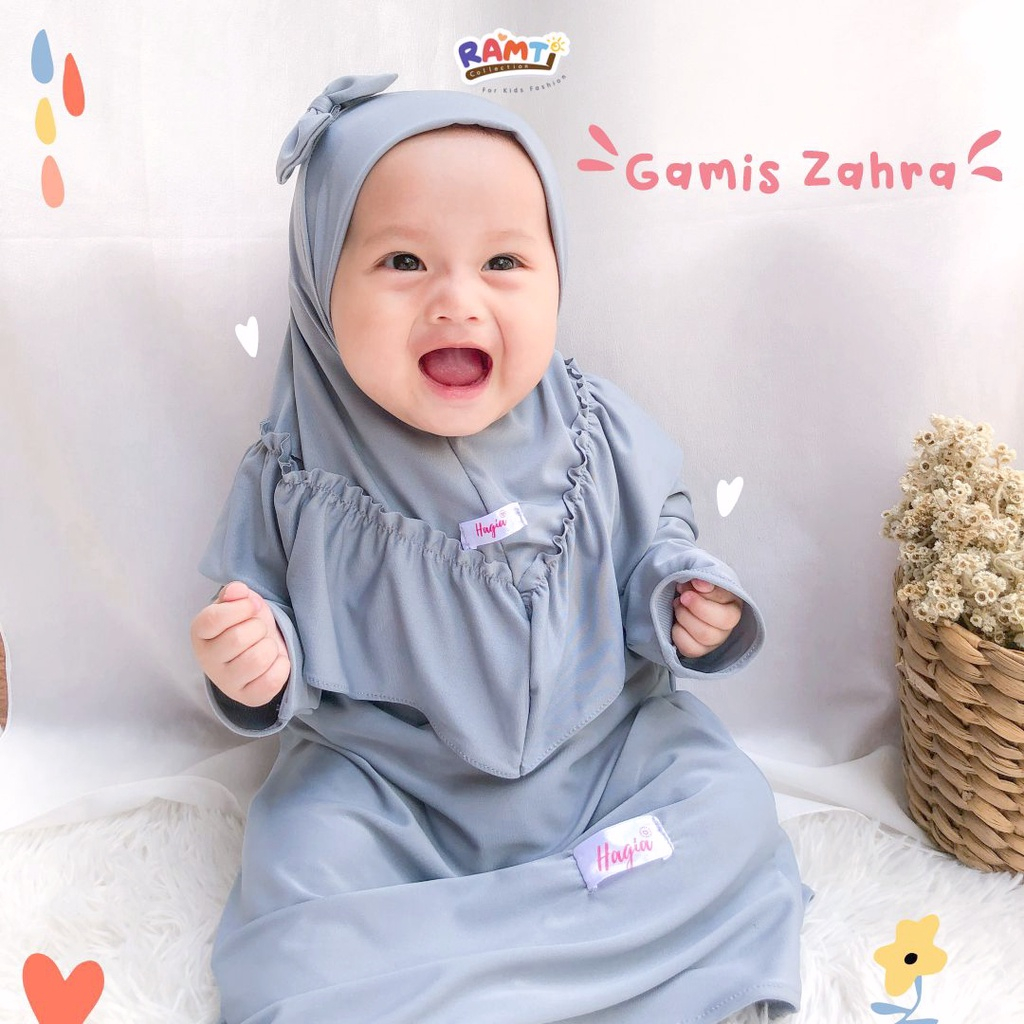Gamis Polos Zahra - Gamis Bayi NewBorn - Outfit Muslim Anak Kekinian - Dress Anak Muslimah