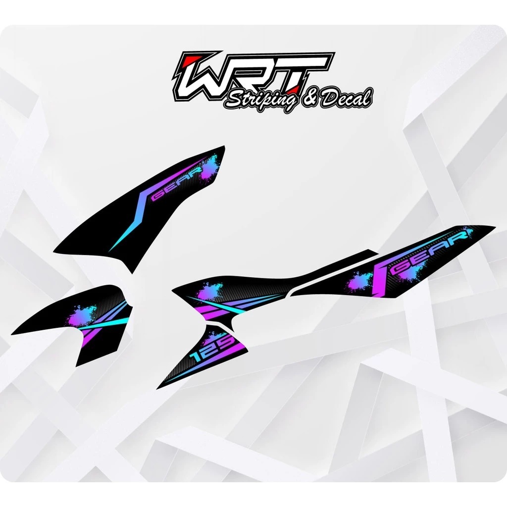 Striping Transparan Gear 125 Mio Gear 125 Rainbow Lis Simple Minimalis Kode SGR-UV