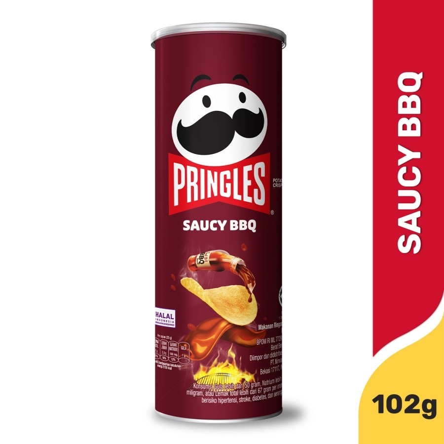 

Pringles Saucy BBQ Keripik 102 Gr 102Gr