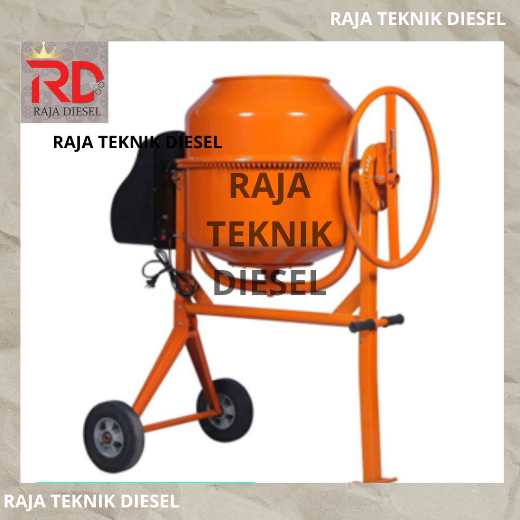 Mesin Pengaduk Semen Beton Listrik 180 L LITER Molen Mini Concrete Mixer ORIGINAL TERBAIK