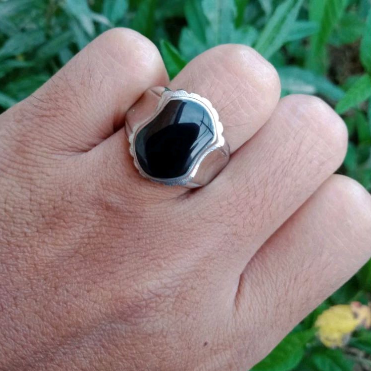 Cincin batu akik yaman wulung cibet terompah natural