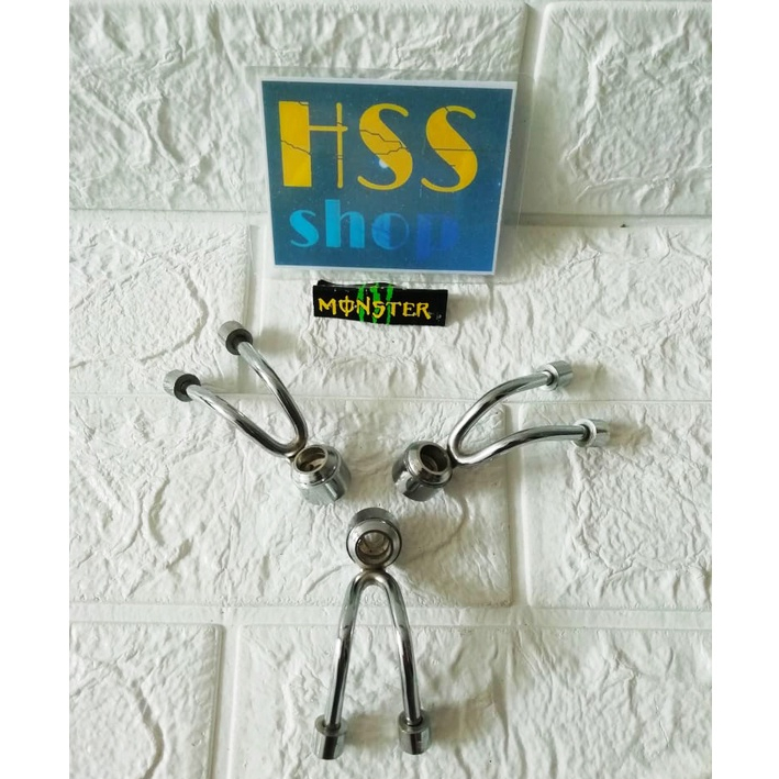 Gantungan Barang Di Motor Model Y Crome Stainless untuk Beat, Mio M3, Jupiter Z, Supra X, Vario, Mio