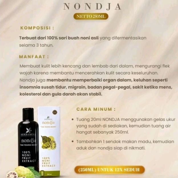 

Nondja 100% Noni Fruit Extract Herbalov / Sari Buah Mengkudu Fermentasi 3th by Herbamour