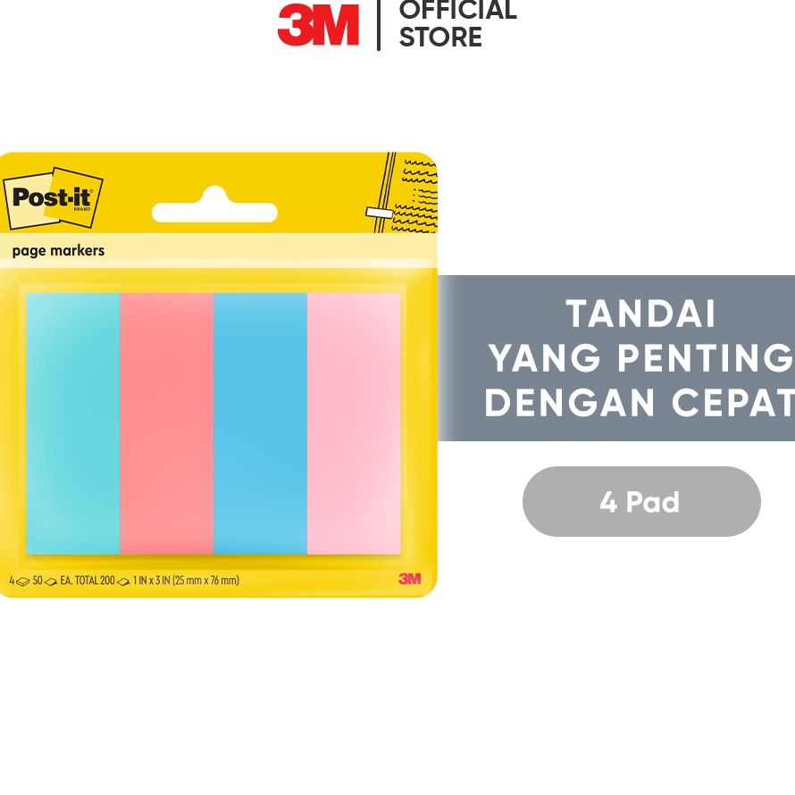 

TUNGGU APALAGI 3M Postit Penanda Halaman Floral Fantasy Page Marker 6714ASST Menandai dengan cepat 4 pad 1x3 inci Untuk labeling pengingat