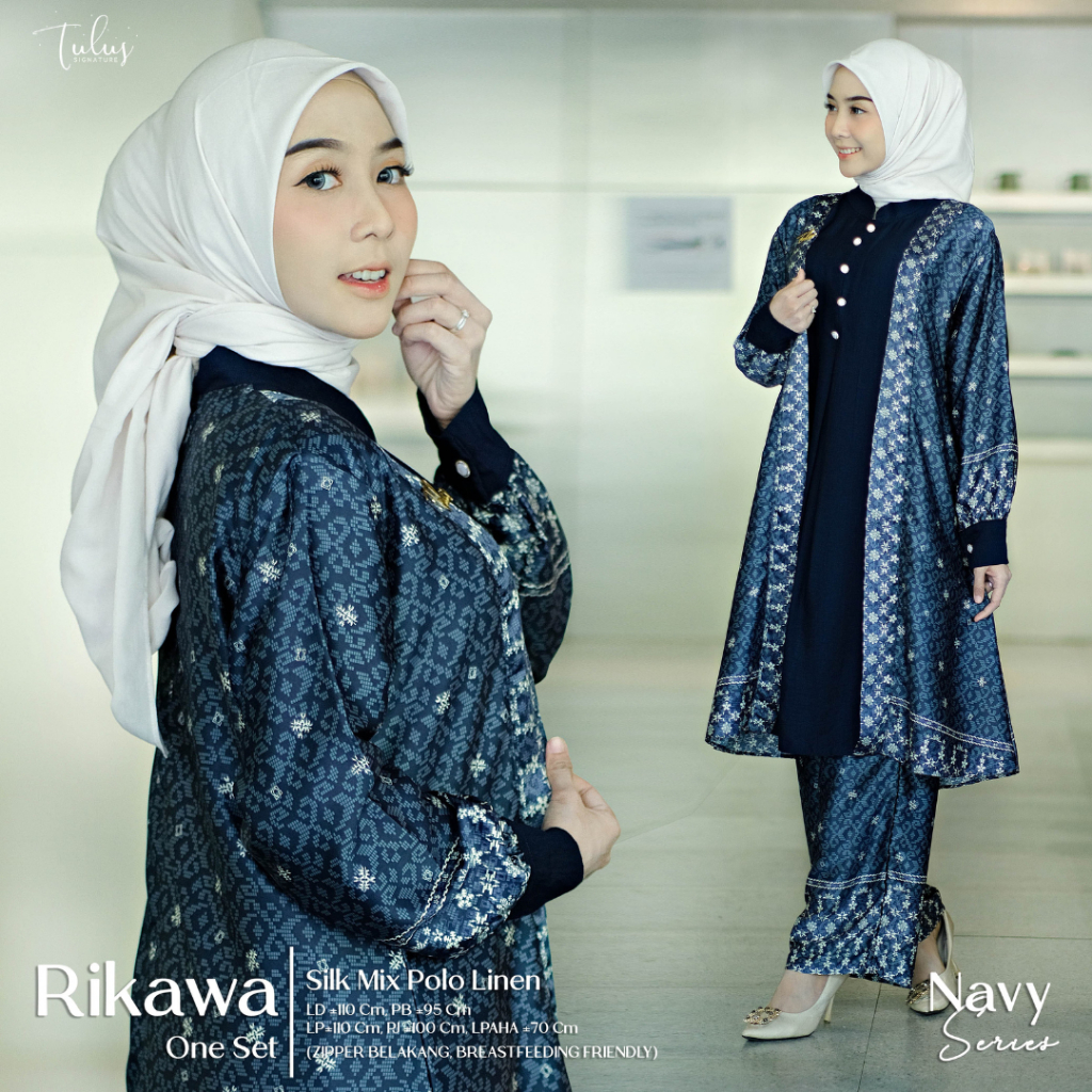 Setelan One Set Wanita Kekinian Outfit Kondangan Rikawa