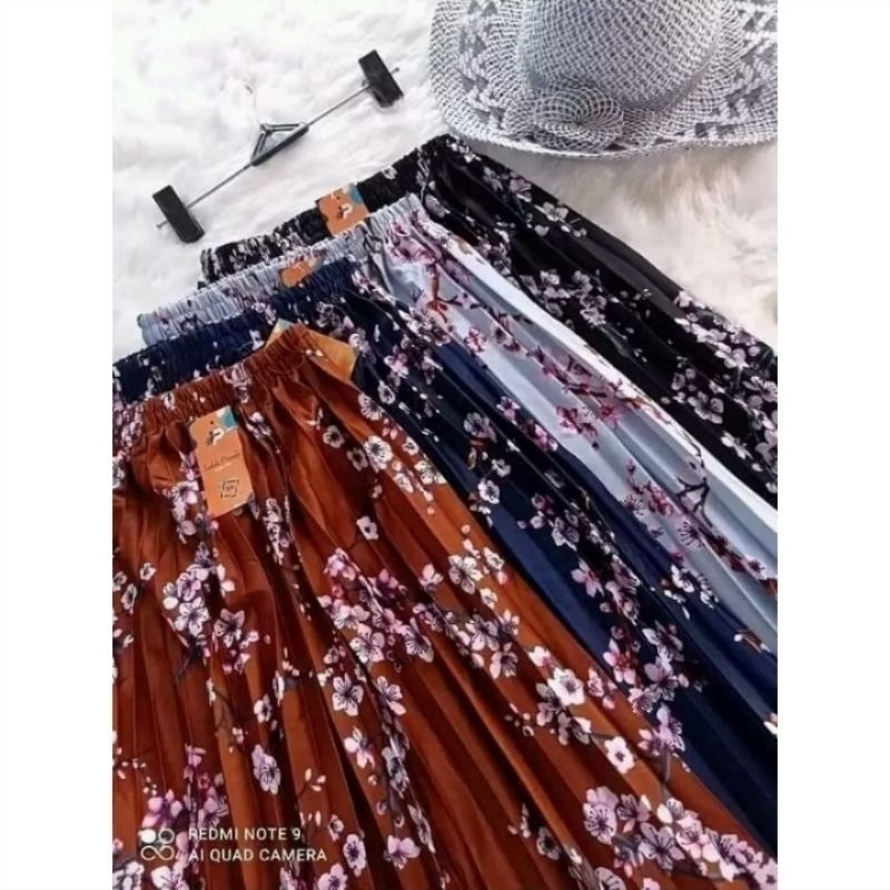 ROK PLISKET MOTIF BUNGA ANAK PEREMPUAN 4-17 TAHUN / PLISKET MOTIF BUNGA /  ROK ANAK / ROK MOTIF ABST