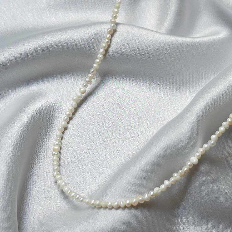 Full Pearl Necklace 4mm Kalung Mutiara