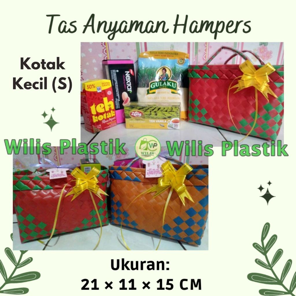 

TAS Souvenir Anyaman Plastik BERKATAN HAMPERS Souvenir Parcel Sembako Wadah Thinwall Sterofoam