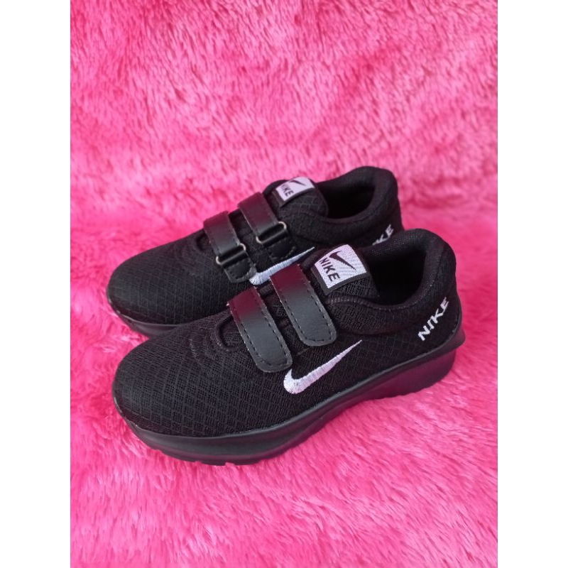 SEPATU ANAK SEKOLAH CEWEK COWOK HITAM NIKE//ADIDAS USIA 4-15 TAHUN SD/TK/PAUD/SMP UKURAN 27-38 TERLA
