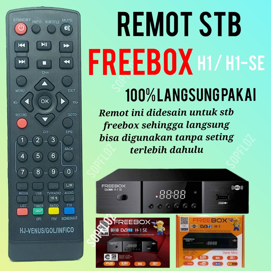 Remote stb freebox h1-se / h1 set top box dvbt2
