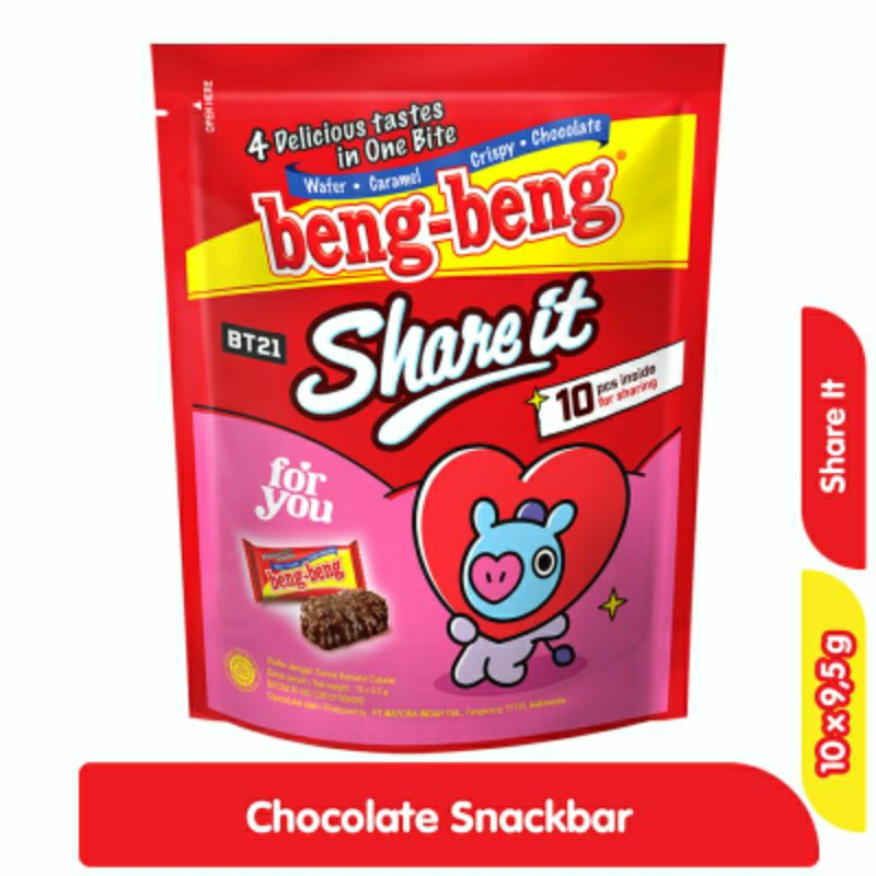 

beng-beng Share It Wafer Rice Crispy Cokelat 10 x 9.5 g