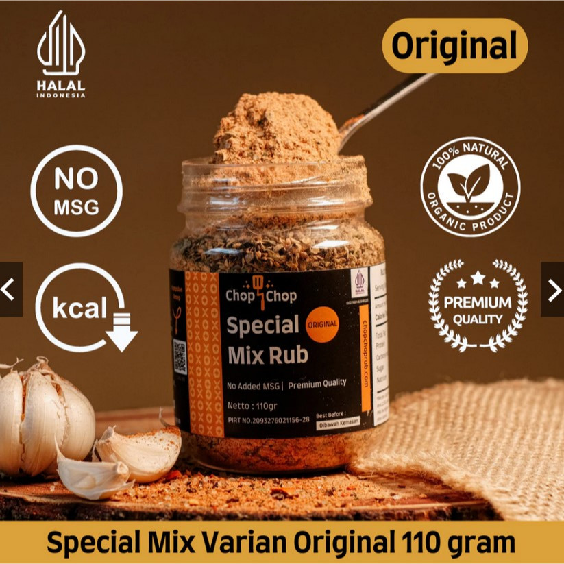 

Chopchop Special Mix Rub Original Bumbu Marinasi Rendah Kalori / Diet Serbaguna 110gr