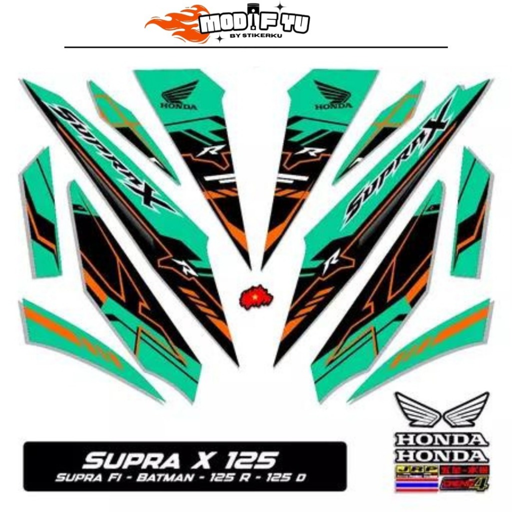 STRIPING SUPRA X 125 KARBU / MOTIF Y14/ BATMAN / 2007-2014 / STIKER SUPRA X125 R LAMA / STICKER SUPR