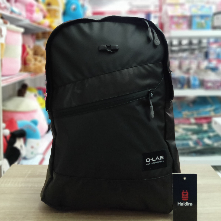 Tas Ransel Q-Lab Pria Laptop KARET CODURA BIMO WATERPROOF Original Q-lab - Hitam
