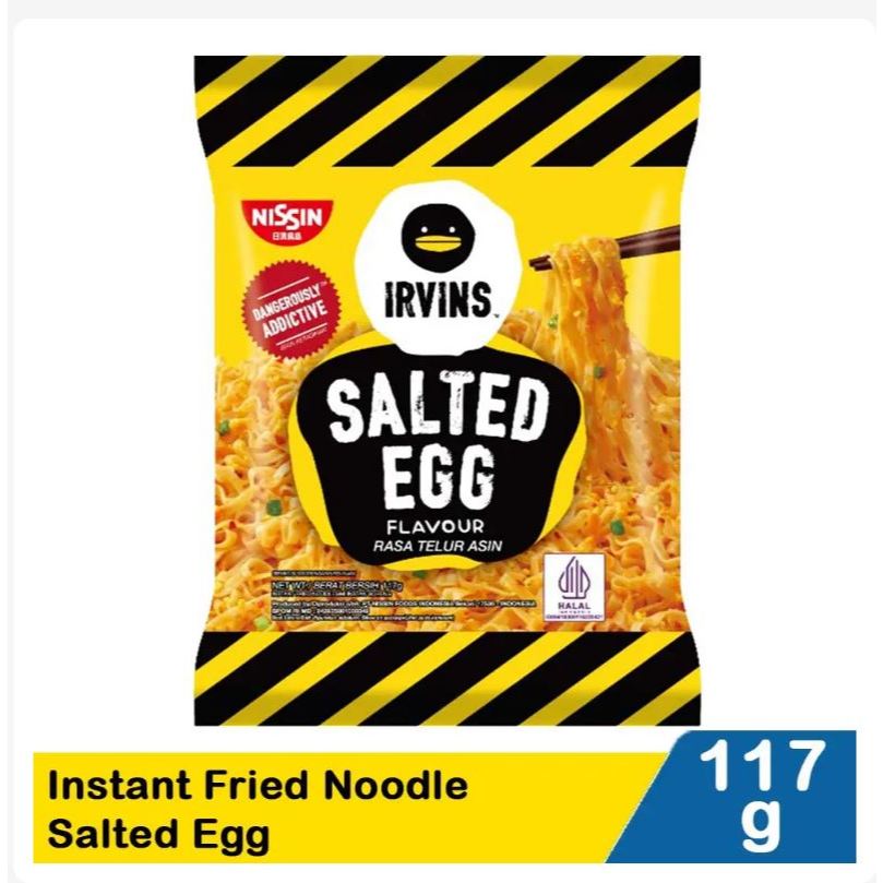 

Nissin Irvins mie Instant Fried Noodle Salted Egg / Spicy Salted Egg 117 gr