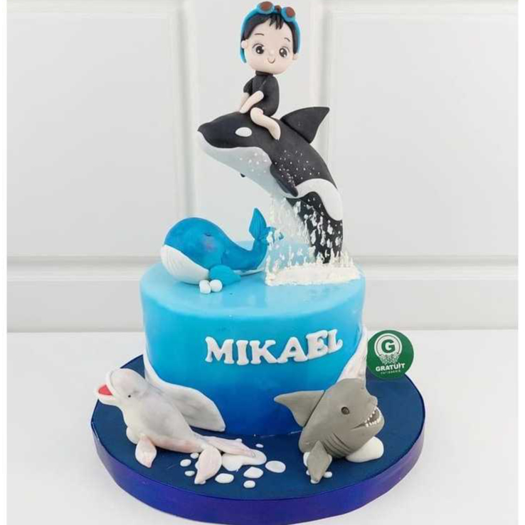 

CAKE TEMA UNDERSEA UK 15CM / CAKE ULANG TAHUN