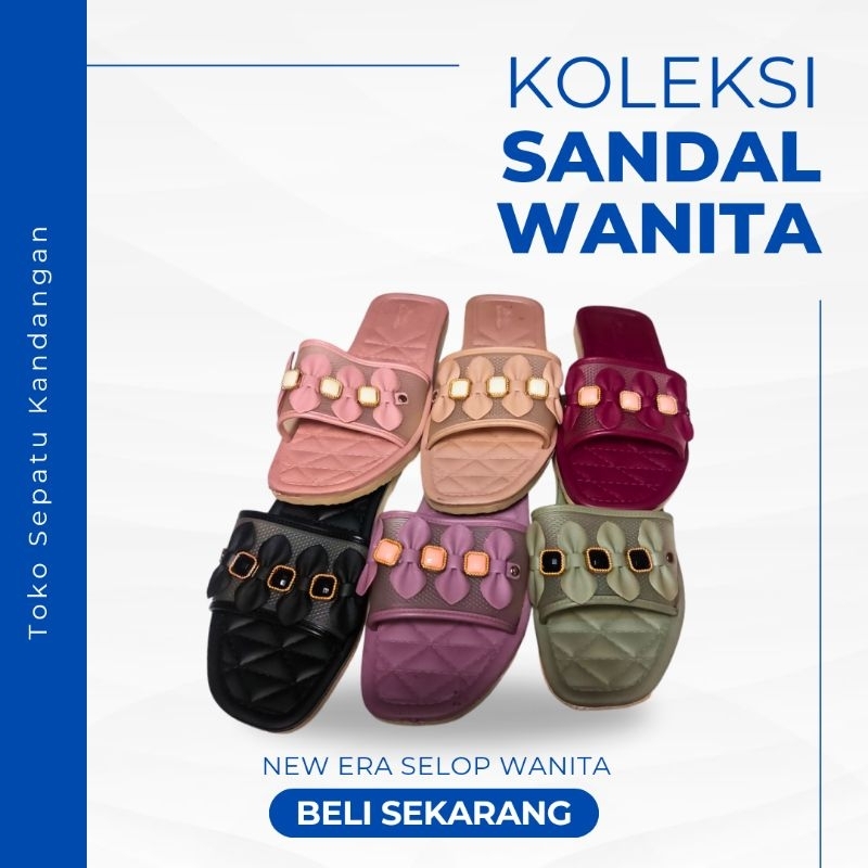 SENDAL SELOP NEW ERA PEREMPUAN PLASTIK SANDAL JELLY KARET SENDAL HARIAN SANDAL WANITA CEWEK ORIGINAL