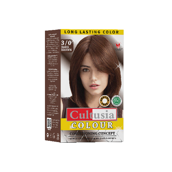 Hair Colour Cream Cultusia Dark Brown | Pewarna Rambut