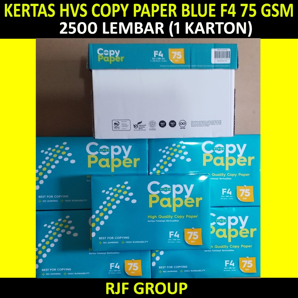 

KERTAS HVS COPY PAPER BLUE FC 75 F4 2500 LEMBAR (1 KARTON)