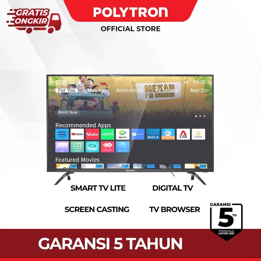 TV POLYTRON 43 INCH SMART TV DIGITAL 43CV8869 - 43INCH