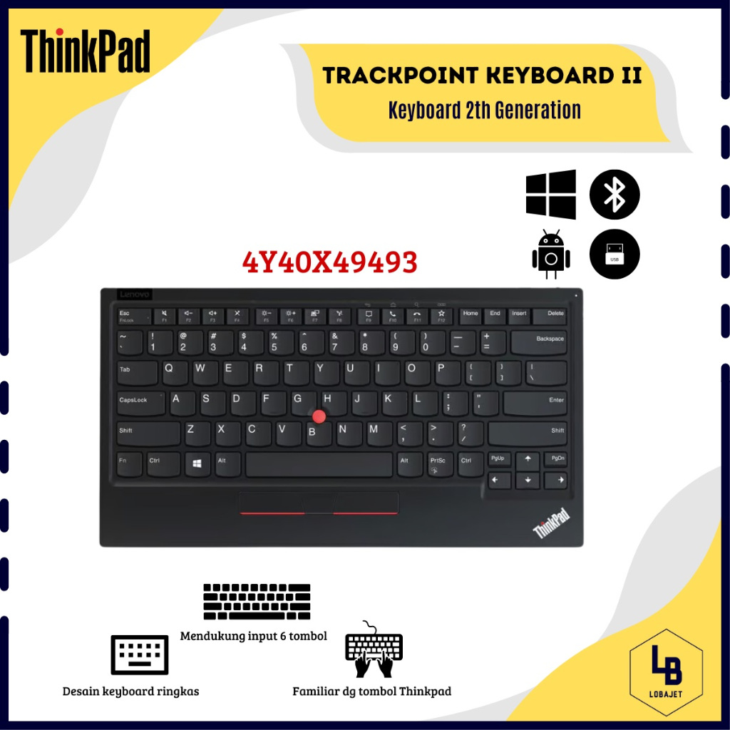 LENOVO ThinkPad TrackPoint Keyboard II- KU-1957 - Keyboard LENOVO ThinkPad 2.4G Wireless dan Bluetoo