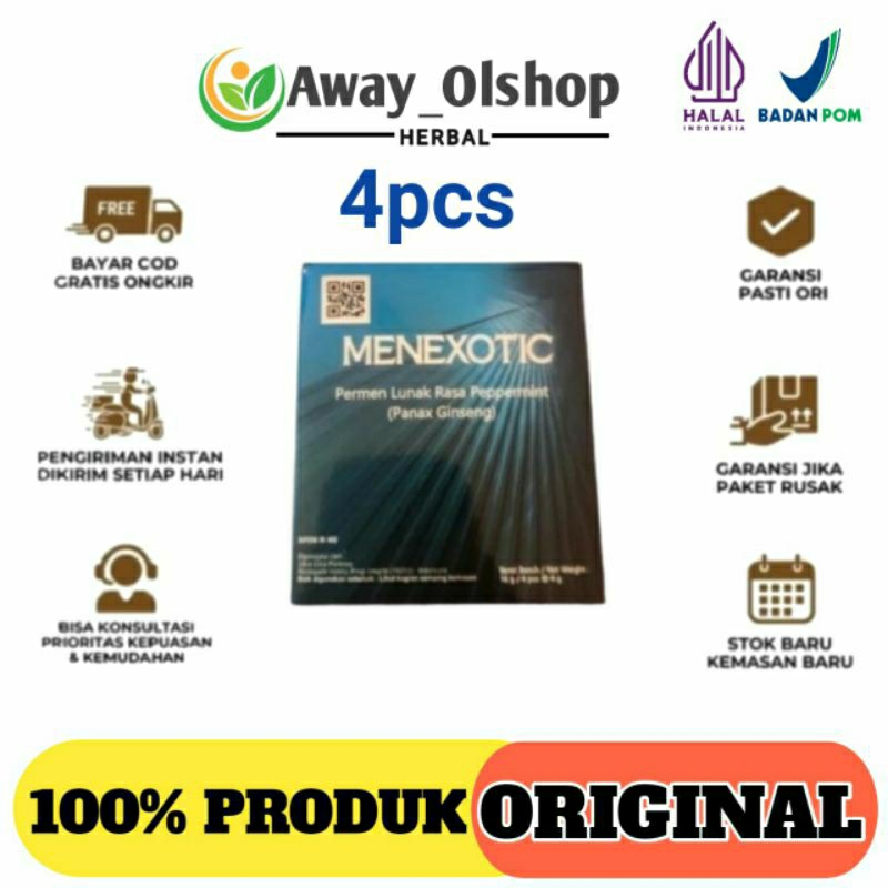 PROMO PERMEN MENS EXOTIC KESEHATAN MENEXOTIC ORIGINAL ISI 4 PCS ASLI CANDY