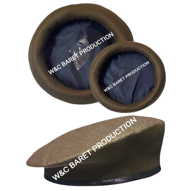 TOPI BARET FLANEL HIJAU ARMY / BARET SATPOL PP / BARET TNI / DLL / DEWASA / ANAK