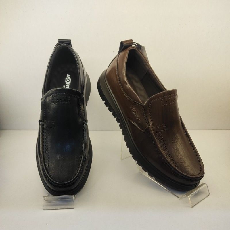 sepatu pria berbahan kulit glossy rohde 7206