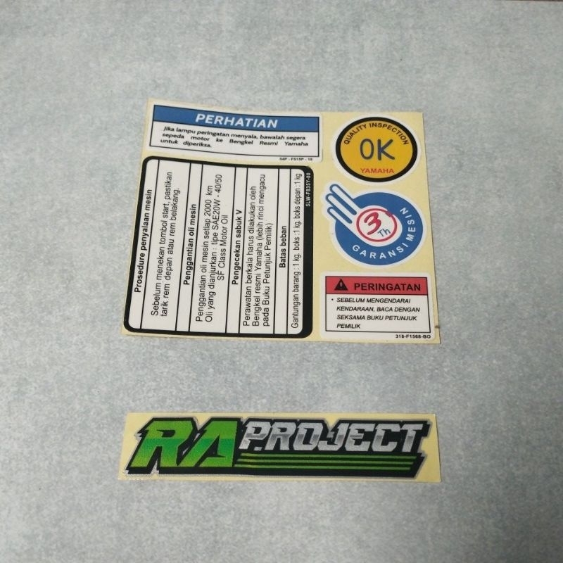 stiker warning yamaha set