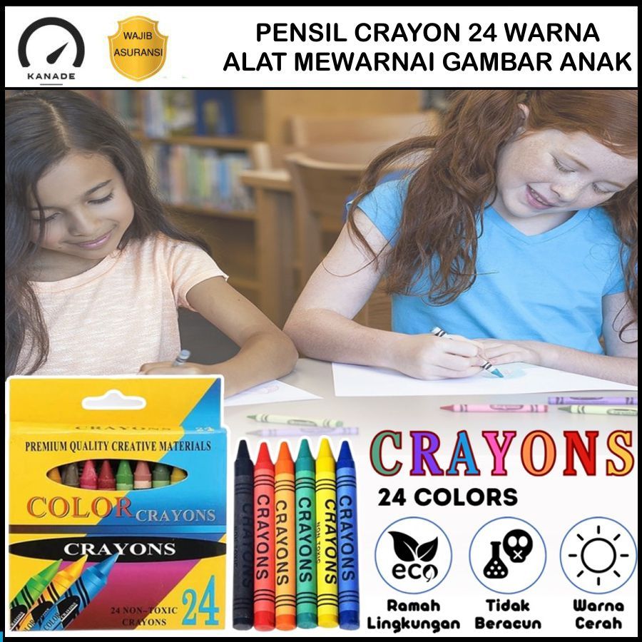 

Pensil Crayon Isi 24 Warna Alat Menggambar Dan Mewarnai Set 24pcs Color Crayons Pencil 24in1 Krayon Hadiah Kado Ulang Tahun Anak Soubenir Goody Bag Gift Kids