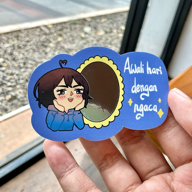 

“Awali hari dengan ngaca” mirror sticker
