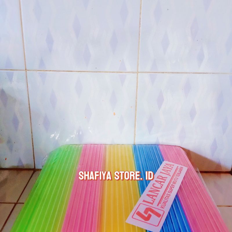 [Jatim] Sedotan Plastik Bening Bergaris 6x240mm