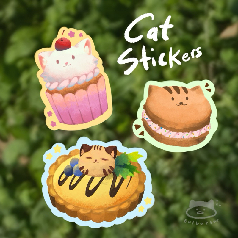 

dessert cats glitter sticker