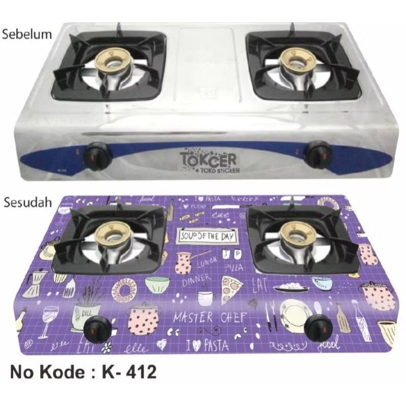 02 Stiker Kompor Stiker Kompor 2 tungku Karakter pekanbaru