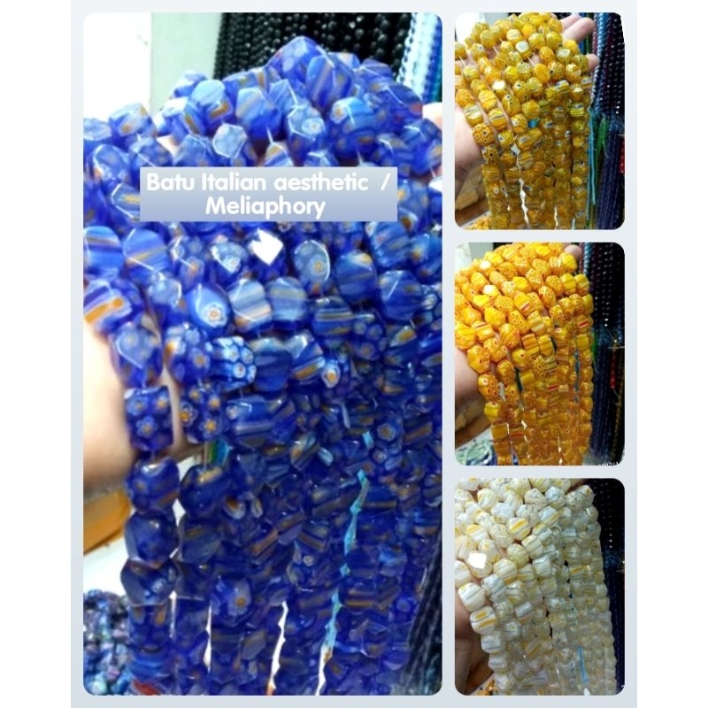 Batu Italian batu alam glass bead batu aesthetic batu motif batu bahan aksesoris batu alam motif uni
