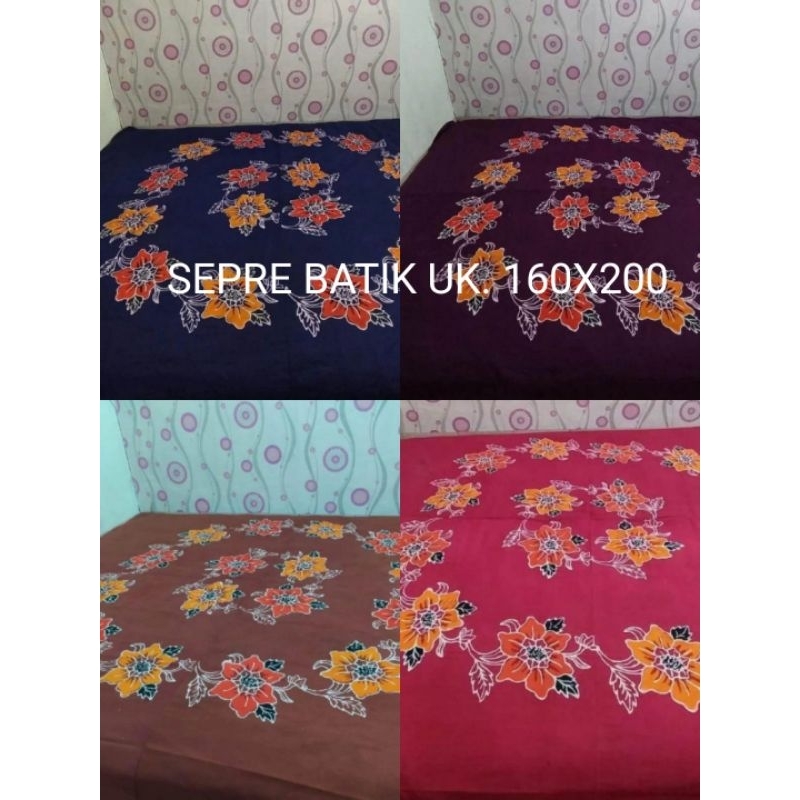 SPREI BATIK SIZE 160x200 SEPRE BATIK CAP ASLI BATIK PEKALONGAN  SEPRE KINTAKUN bahan adeem bikin tid