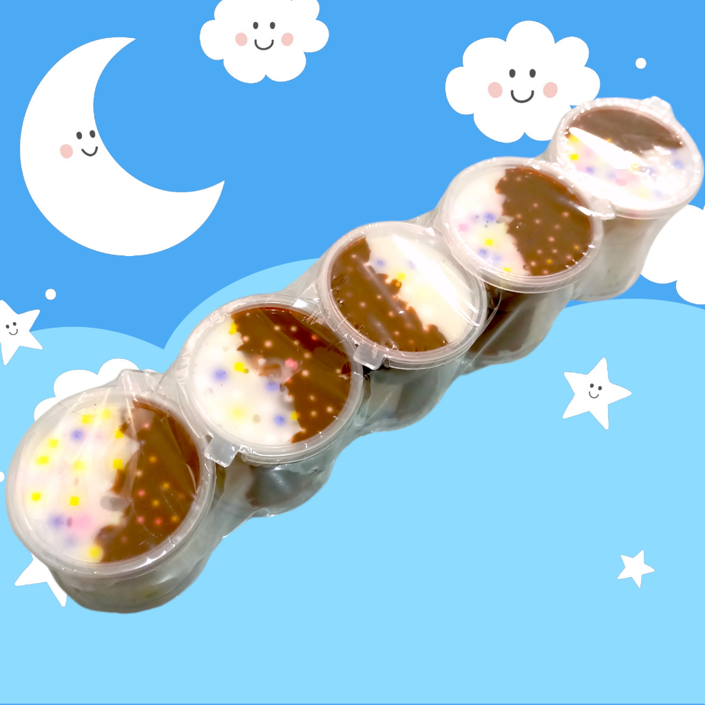 (1 Pcs) Mainan Slime Cup Ember Mix / Slem Boba Buah Clear Metalik Snack Edukasi Anak