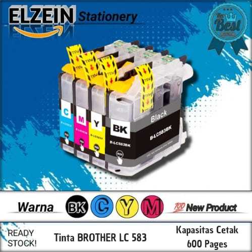 Cartridge Tinta Compatible Brother LC583 LC 583 Printer Brother MFC-J2510 MFC-J3520 MFC-J3720
