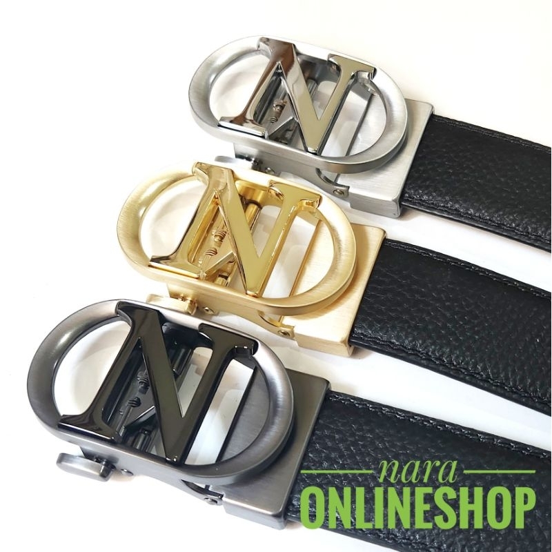 Gesper Ikat Pinggang Pria Model Rel Huruf N