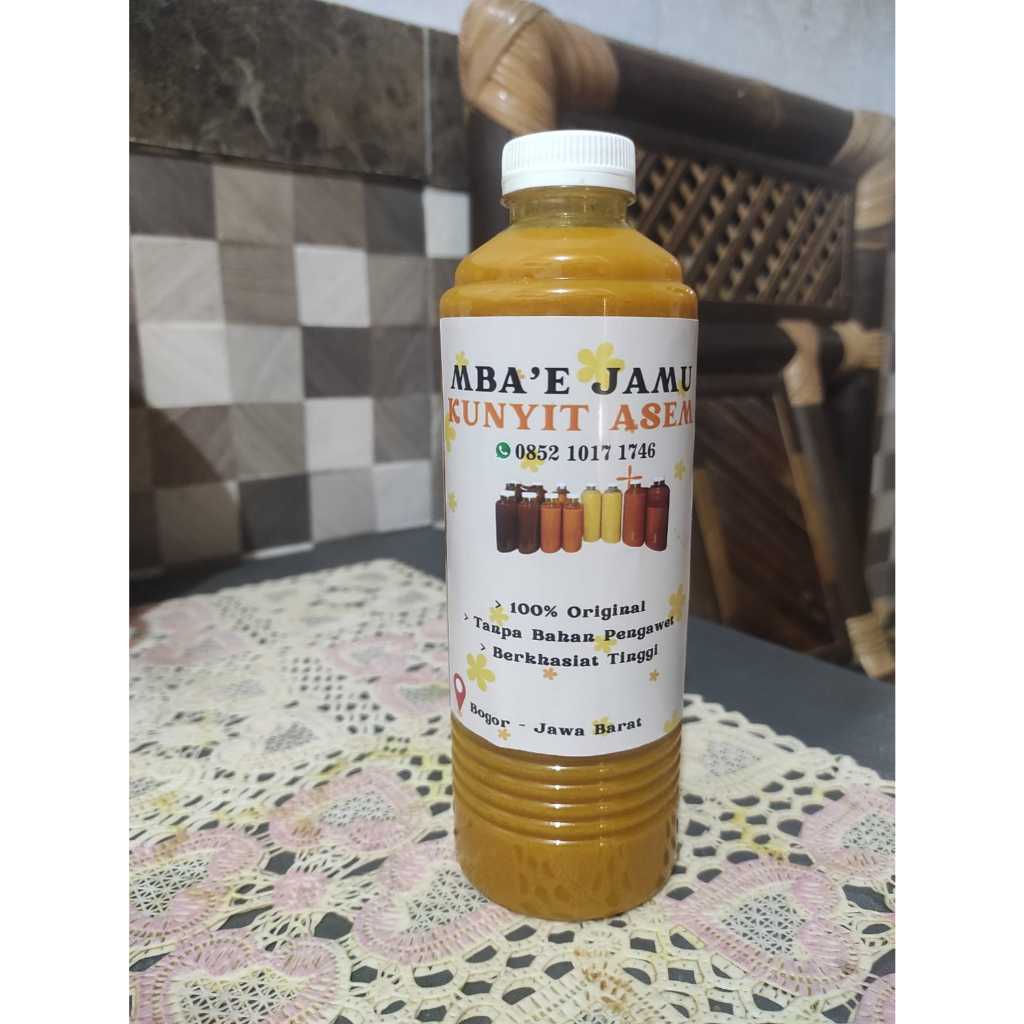 

JAMU KUNYIT ASAM KEMASAN 500Ml | MBAE JAMU | MINUMAN BERKHASIAT DAN BERMANFAAT