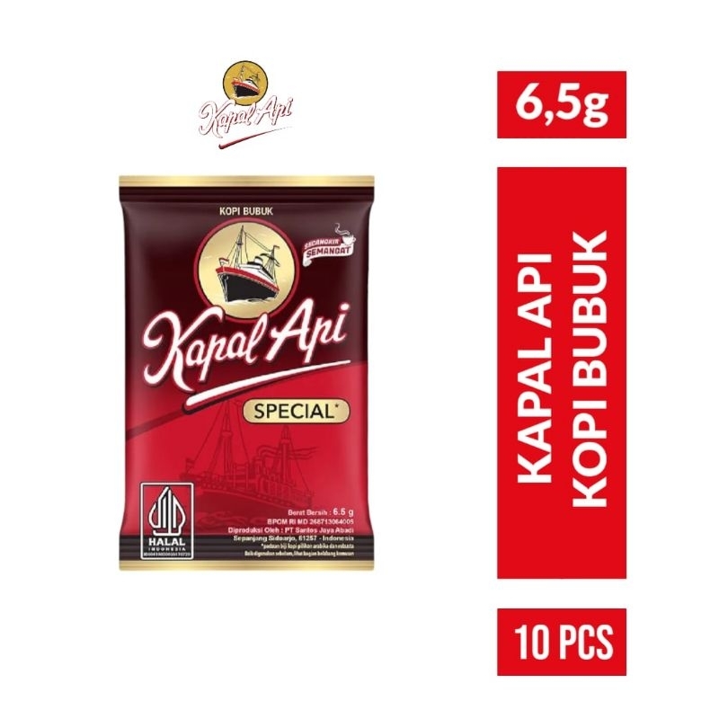 

KAPAL API Kopi Bubuk Special 10x6,5gr / Kopi Kapal Api Bubuk Special Renceng 10 pcs