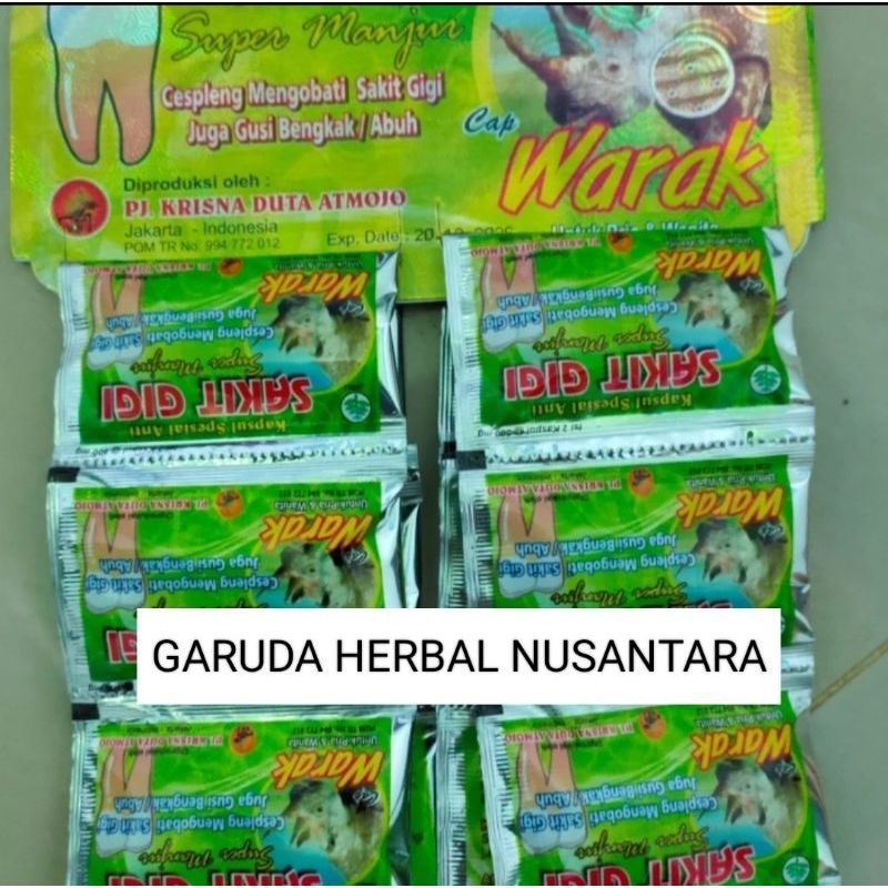 PAKET 50 RENCENG OBAT SAKIT GIGI SUPER MANJUR CAP WARAK ORIGINAL