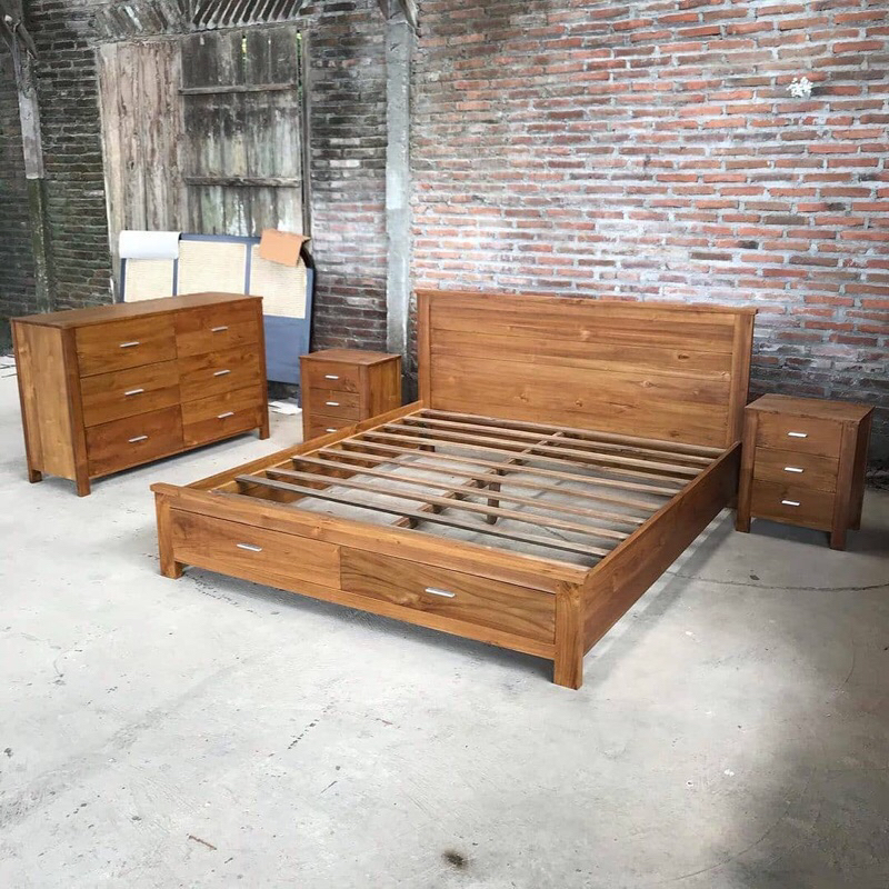 Set Kamar Tidur Minimalis Set Kamar Tidur Kayu Jati