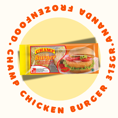 

champ chicken burger 315gr isi 6pcs - Ananda frozen food