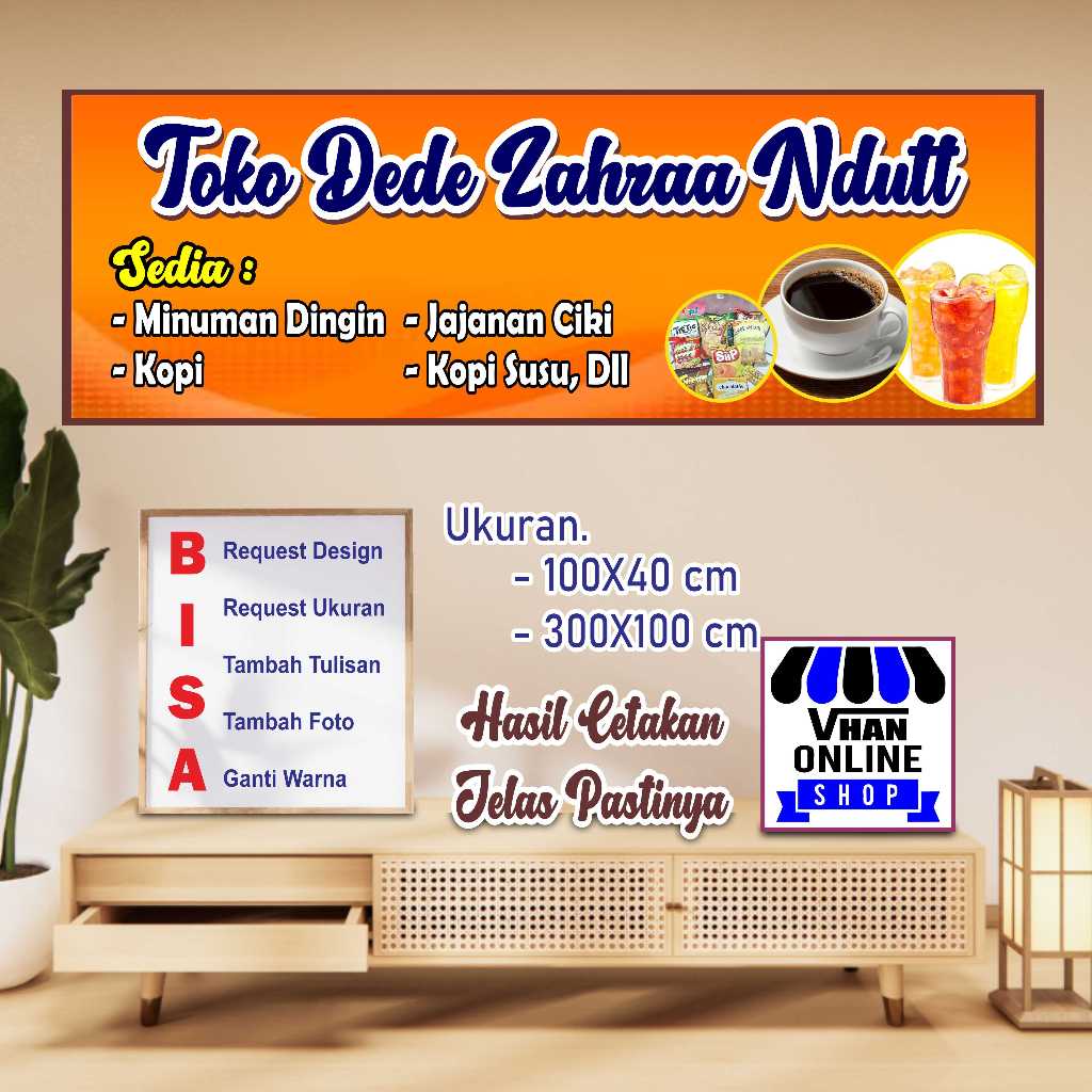 Spanduk Banner Custom Jajanan Minuman dan Makanan Keren