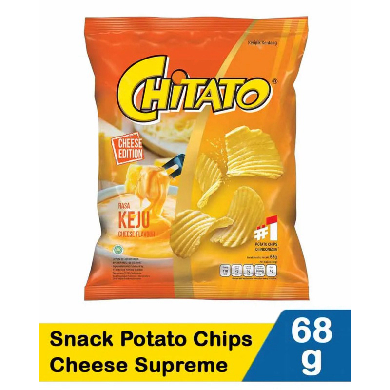 

Chitato Snack Potato Chips Cheese Supreme 68 Gram