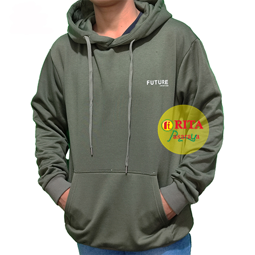 Lee Conti - Hoodie Panjang Olive HA7 Jaket Pria Terbaru Murah